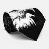 B&W American Bald Eagle Neck Tie Krawatte (Gerollt)