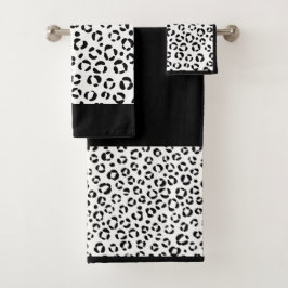 B&W Animal Print Sherpa Blanket Badhandtuch Set