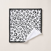B&W Animal Print Sherpa Blanket Badhandtuch Set (Waschlappen)