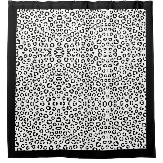B&W Animal Print Sherpa Blanket Duschvorhang (Vorderseite)