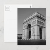 B&W Arc de Triomphe 3 Postkarte (Vorne/Hinten)