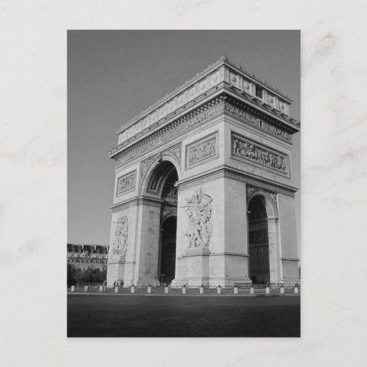 B&W Arc de Triomphe 3 Postkarte (Vorderseite)