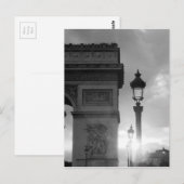 B&W Arc De Triomphe Postkarte (Vorne/Hinten)