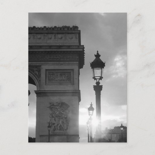 B&W Arc De Triomphe Postkarte (Vorderseite)