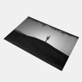 B&W Arizona Sahuaro Wüste Südwestwesten Fußmatte (Schrägansicht)