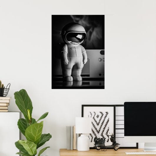B&W Astro Buddy Poster (Heimbüro)