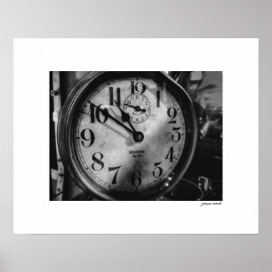 B&W Baby Ben Vintage Uhr Poster Druck