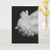 B&W Babys Feet Card Karte (Gelbe Blume)