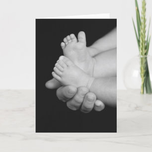 B&W Babys Feet Card Karte