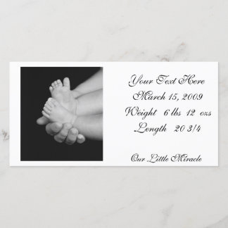 B&W Babys Feet Foto Card Ankündigung