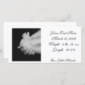 B&W Babys Feet Foto Card Ankündigung (Vorne/Hinten)