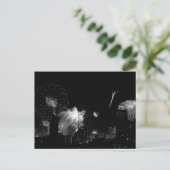 B&W Bangkok Feuerwerk Postkarte (Stehend Vorderseite)