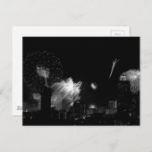 B&W Bangkok Feuerwerk Postkarte (Vorne/Hinten)