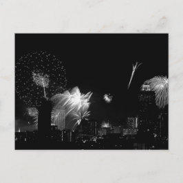 B&W Bangkok Feuerwerk Postkarte