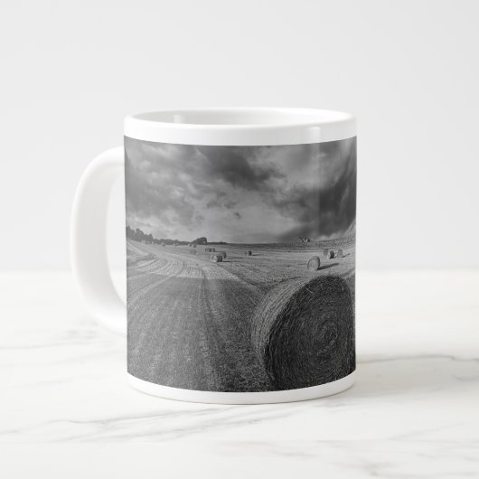 B&W Barley Field Jumbo-Tasse (Vorderseite Links)