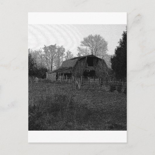 B&W Barn Postkarte (Vorderseite)