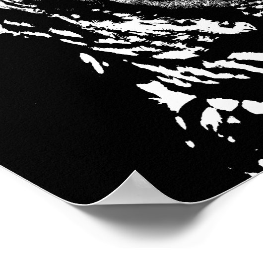 B/W Barred Owl Pop Art Poster (Ecke)