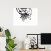 B&W Basketball Ball Print Poster (Heimbüro)