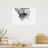 B&W Basketball Ball Print Poster (Küche)