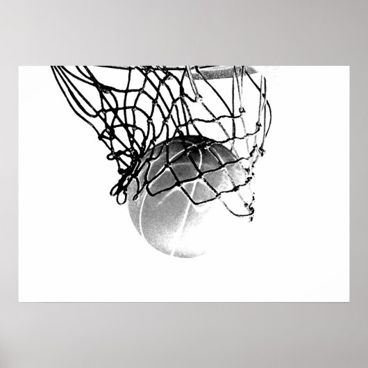 B&W Basketball Ball Print Poster (Vorne)