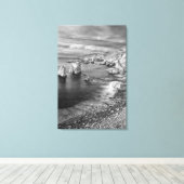 B&W Beach Coast, Kalifornien Leinwanddruck (Insitu (Holzboden))