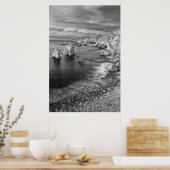 B&W Beach Coast, Kalifornien Poster (Küche)