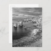 B&W Beach Coast, Kalifornien Postkarte (Vorne/Hinten)