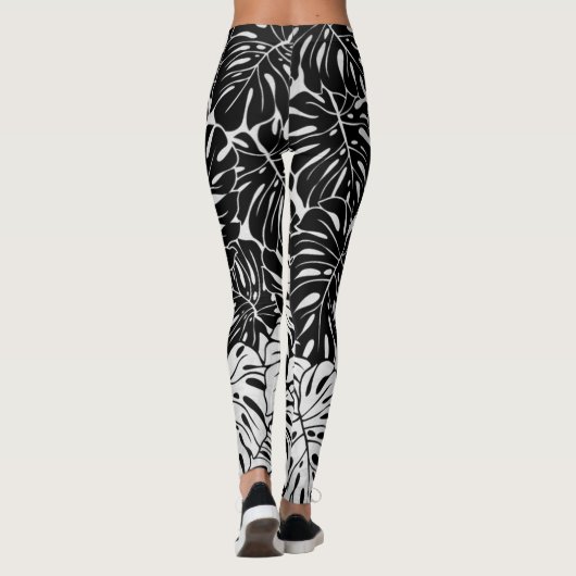 B&W belaubte Leggings (Rückseite)