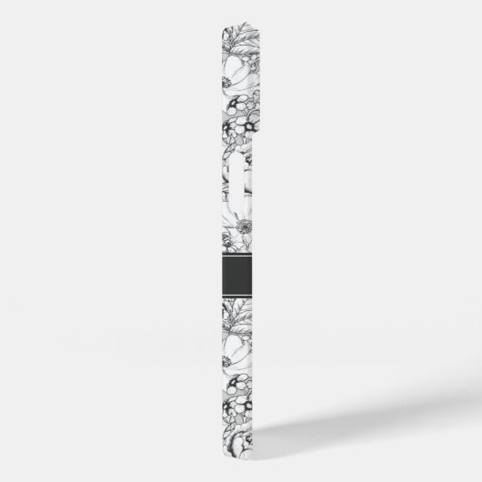 B&W Blumengarten Rose Muster Case-Mate iPhone Hülle (Rückseite / Rechts)