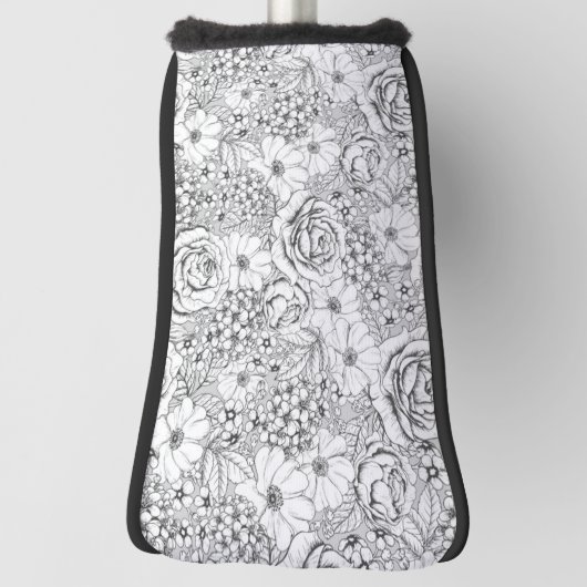 B&W Blumengarten Rose Muster Golf Headcover (Rotieren 90)