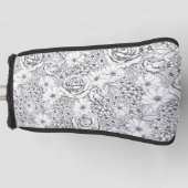 B&W Blumengarten Rose Muster Golf Headcover (Vorderseite)