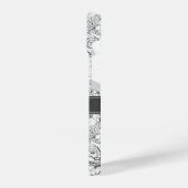 B&W Blumengarten Rose Muster iPhone Hülle (Linke Seite)