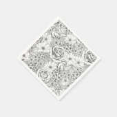 B&W Blumengarten Rose Muster Serviette (Ecke)