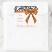 B&W Brocade Orange Bow Baking Stickers (Tasche)