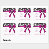 B&W Brocade Pink Bow Baking Stickers (Blatt)