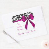 B&W Brocade Pink Bow Baking Stickers (Umschlag)