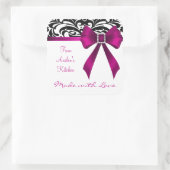 B&W Brocade Pink Bow Baking Stickers (Tasche)