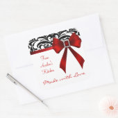 B&W Brocade Red Bow Baking Stickers (Umschlag)