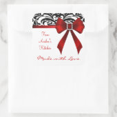 B&W Brocade Red Bow Baking Stickers (Tasche)