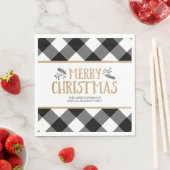 B&W Buffalo Karo Brown Kraft Frohe Weihnachten Serviette (Beispiel)