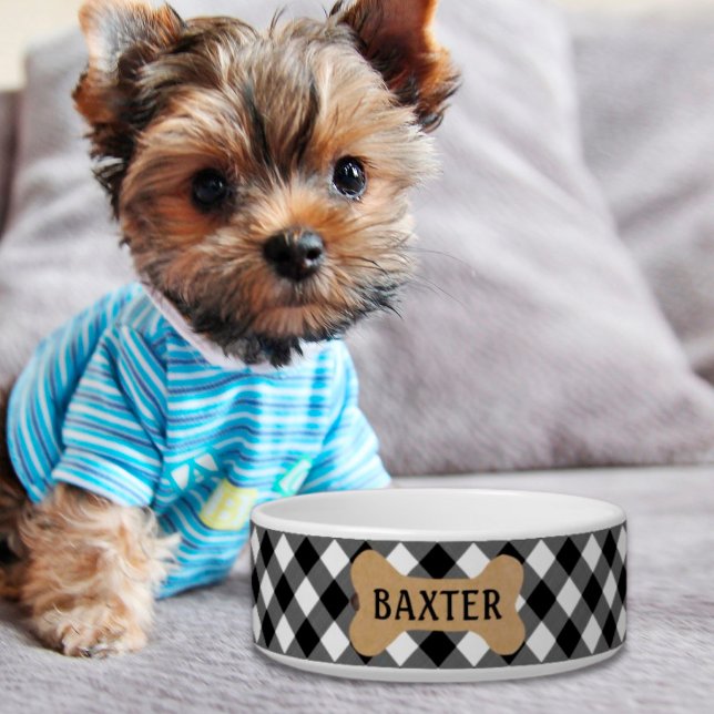 B&W Buffalo Karo Dog Bone Name Napf (Von Creator hochgeladen)