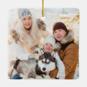 B&W Buffalo Karo Monogram Foto Keepake Keramikornament (Rückseite)