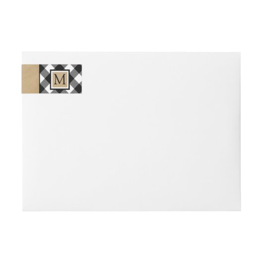 B&W Buffalo Karo Monogram HAPPY FERIEN (Vorderseite)