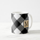 B&W Buffalo Karo Monogram Kaffeetasse (VorderseiteRechts)