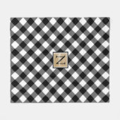 B&W Buffalo Karo Monogram (Name optional) Fleecedecke (Vorderseite (Horizontal))
