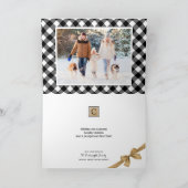 B&W Buffalo Karo | Monogramm | MERRY CHRISTMAS Karte (Innenseite)