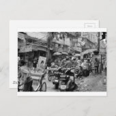 B&W Chaos in Delhi Postkarte (Vorne/Hinten)