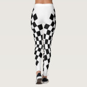 B&W Checkered Optical Illusion Leggings (Rückseite)