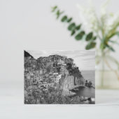 B&W Cinque Terre Postkarte (Stehend Vorderseite)