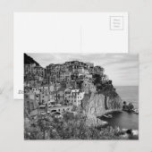 B&W Cinque Terre Postkarte (Vorne/Hinten)